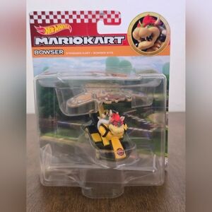 Hot Wheels Mario Kart Bowser in Standard Kart with Bowser Kite Die Cast